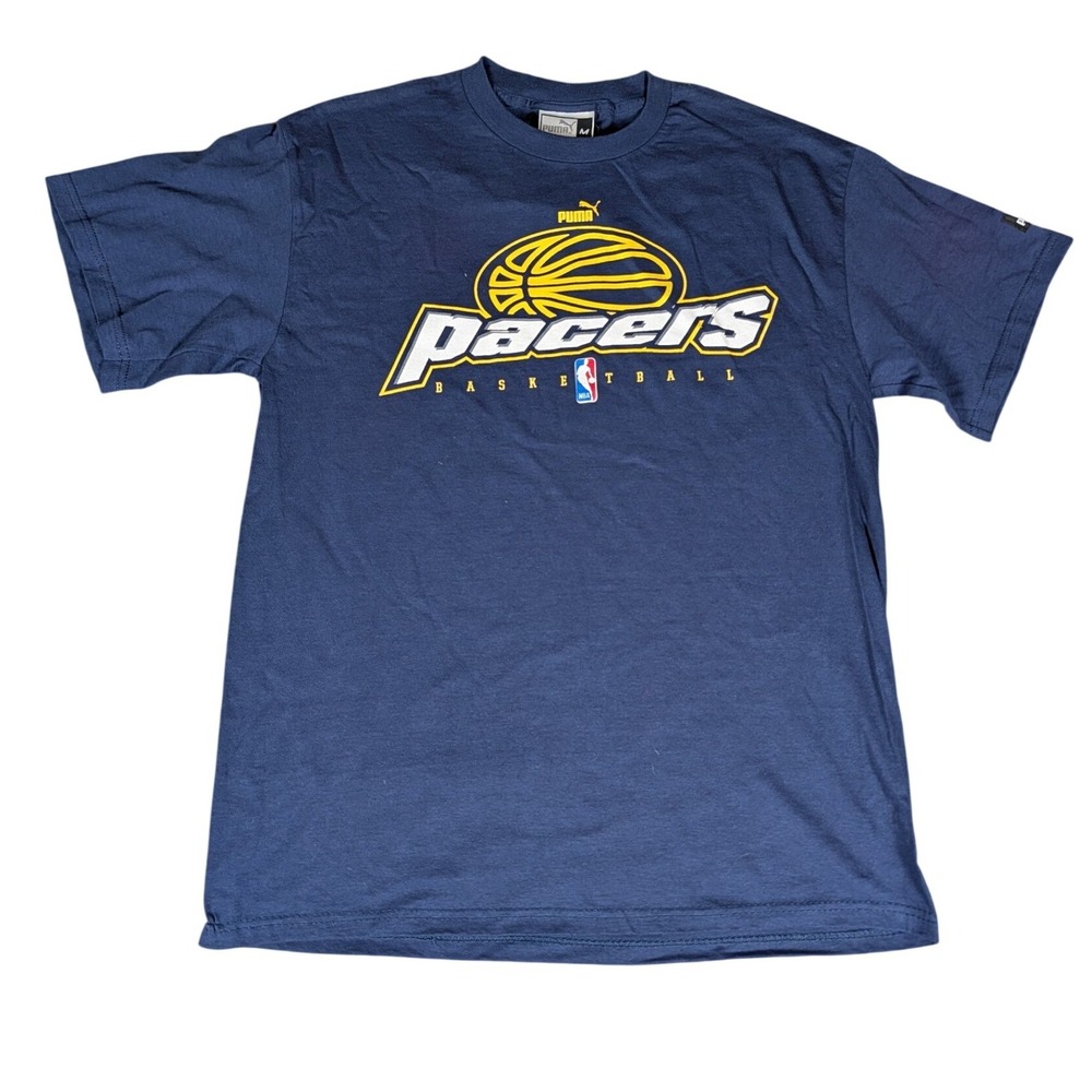 Puma Indiana Pacers NBA Basketball T-Shirt Navy Blue Graphic Tee New With Tags